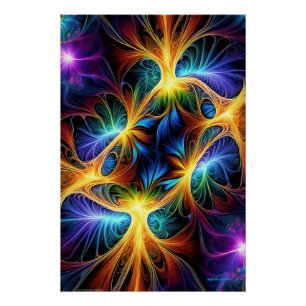 Quantenwinde: AI-mehrfarbiges Fraktal Poster
