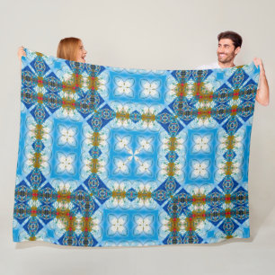 Quantenwurmhole Physik Blueprint Seide Mandala Fleecedecke