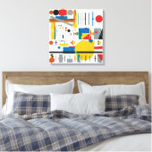 Quantum Bauhaus Geometric Pattern  Leinwanddruck (Insitu (Schlafzimmer))