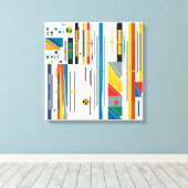 Quantum Bauhaus Geometric Pattern  Leinwanddruck (Insitu (Holzboden))