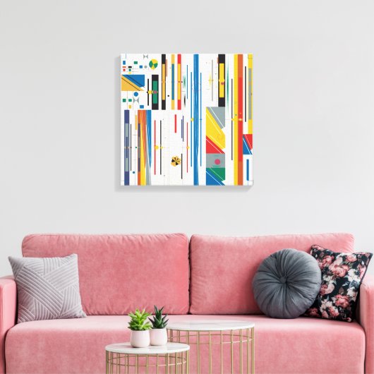 Quantum Bauhaus geometrisches Muster  Leinwanddruck (Insitu (Wohnzimmer))