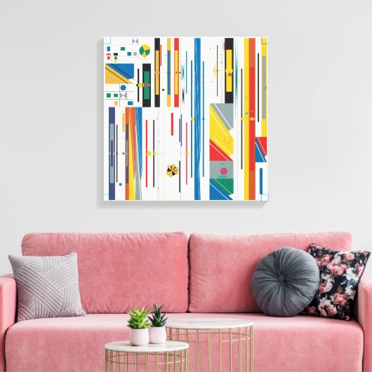 Quantum Bauhaus geometrisches Muster  Leinwanddruck (Insitu (Wohnzimmer))