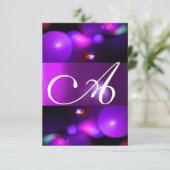 QUANTUM BBLE MONOGRAMM lila uAwg Einladung (Stehend Vorderseite)