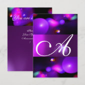 QUANTUM BBLE MONOGRAMM lila uAwg Einladung (Vorne/Hinten)