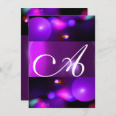 QUANTUM BBLE MONOGRAMM lila uAwg Einladung (Vorne/Hinten)