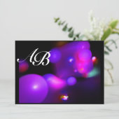 QUANTUM BUBBLE lila Fuchsia Einladung (Stehend Vorderseite)