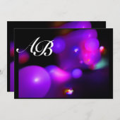 QUANTUM BUBBLE lila Fuchsia Einladung (Vorne/Hinten)