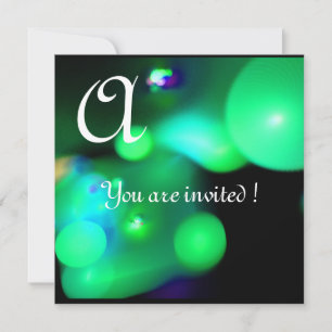 QUANTUM BUBBLE MONOGRAM grün schwarz Einladung