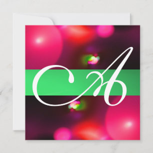 QUANTUM BUBBLE MONOGRAM rot grün Einladung
