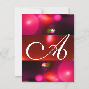 QUANTUM BUBBLE MONOGRAM rot schwarz pink Einladung