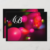 QUANTUM BUBBLE Rot Rosa Einladung (Vorne/Hinten)