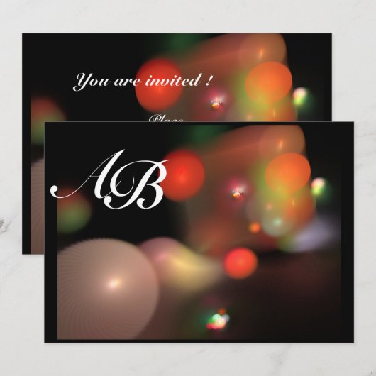 QUANTUM BUBBLE Rot Rosa lila Weiß Einladung (Vorne/Hinten)