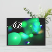 QUANTUM BUBBLE schwarz grün Einladung (Stehend Vorderseite)