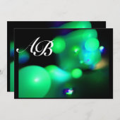 QUANTUM BUBBLE schwarz grün Einladung (Vorne/Hinten)