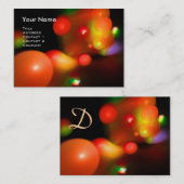 QUANTUM BUBBLES MONOGRAM Lebendiger, roter Orangen Visitenkarte (Vorne/Hinten)