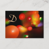 QUANTUM BUBBLES MONOGRAM Lebendiger, roter Orangen Visitenkarte (Rückseite)