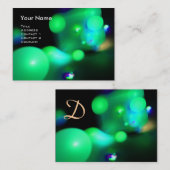 QUANTUM BUBBLES MONOGRAM Lebhaftes Grün Visitenkarte (Vorne/Hinten)