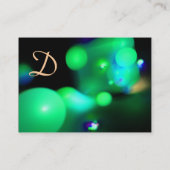 QUANTUM BUBBLES MONOGRAM Lebhaftes Grün Visitenkarte (Rückseite)