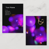 QUANTUM BUBBLES MONOGRAM lila lebendig Visitenkarte (Vorne/Hinten)
