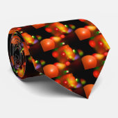 QUANTUM BUBBLES Schwarz Orange Abstrakt Krawatte (Gerollt)