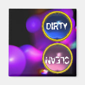 QUANTUM-BUBBLES UND BLAUE PINK GEMS Dirty Clean Magnet (Vorne)