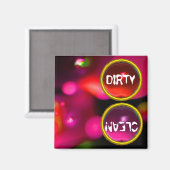 QUANTUM BUBBLES UND RED PINK GEMS Dirty Clean Magnet (Vorderseite/Rückseite)