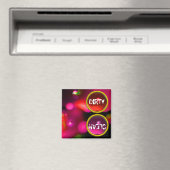 QUANTUM BUBBLES UND RED PINK GEMS Dirty Clean Magnet (In Situ (Geschirrspüler))