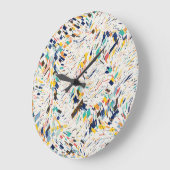 Quantum Chaos Mandala Kunst Große Wanduhr (Winkel)