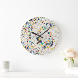 Quantum Chaos Mandala Kunst  Große Wanduhr
