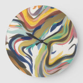 Quantum Chaos Mandala-Kunst Große Wanduhr (Vorderseite)