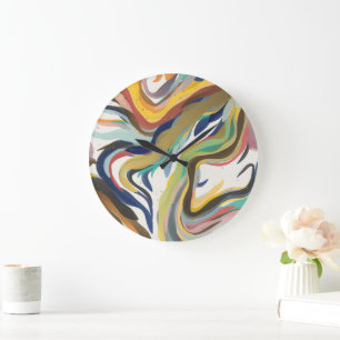 Quantum Chaos Mandala-Kunst Große Wanduhr
