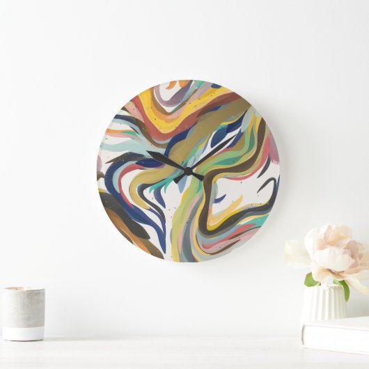 Quantum Chaos Mandala-Kunst Große Wanduhr (Zuhause)
