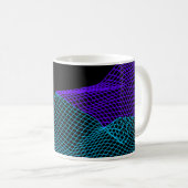 Quantum Disco Dimension Lila Schwarzes Gold Kaffeetasse (VorderseiteRechts)