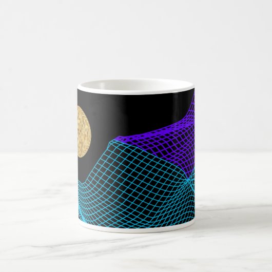 Quantum Disco Dimension Lila Schwarzes Gold Kaffeetasse (Mittel)