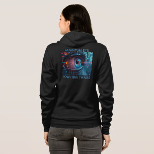 Quantum Eye Damen Bella schwarzer Kapuzenpullover Hoodie
