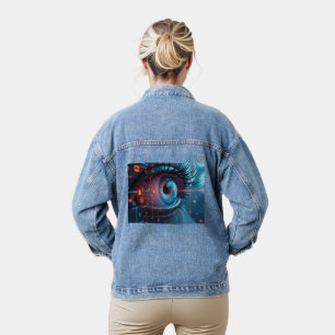 Quantum Eye Damen-Denimjacke Jeansjacke