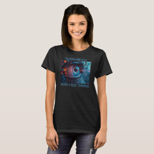 Quantum Eye Damen schwarzes T-Shirt