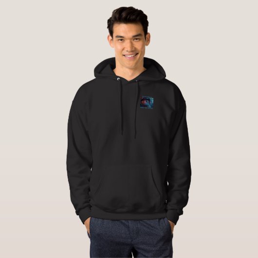 Quantum Eye Dinge Männer schwarze Kapuzenpullover- Hoodie (Vorne ganz)