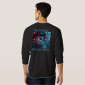 Quantum Eye Dinge Männer schwarzes Sweatshirt Rück (Schwarz voll)