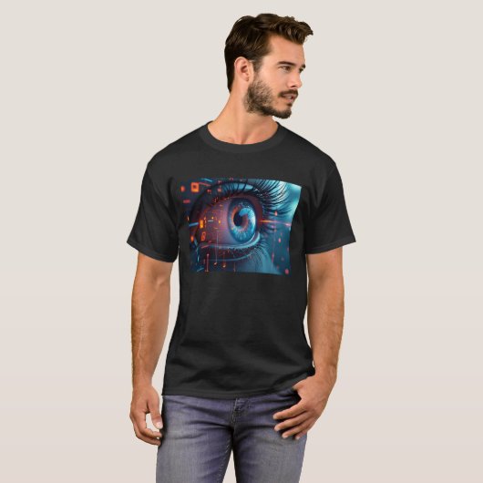 Quantum Eye Herren schwarzes T-Shirt (Vorne ganz)