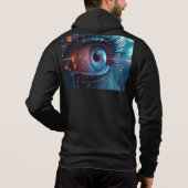 Quantum Eye Männer Bella schwarzer Kapuzenpullover Hoodie (Rückseite)