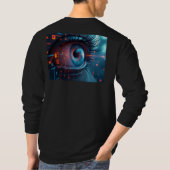 Quantum Eye Männer lange Ärmel schwarzer T - Shirt (Rückseite)
