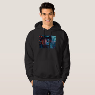 Quantum Eye Männer schwarz gekratztes Sweatshirt