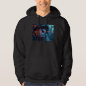 Quantum Eye Männer schwarz gekratztes Sweatshirt (Vorderseite)