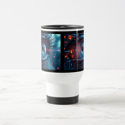 Quantum Eye Reise Pendler Tasse zwei Seiten (Mittel)