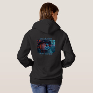Quantum Eye Tech Damen blk Kapuzenpullover Rücken Hoodie