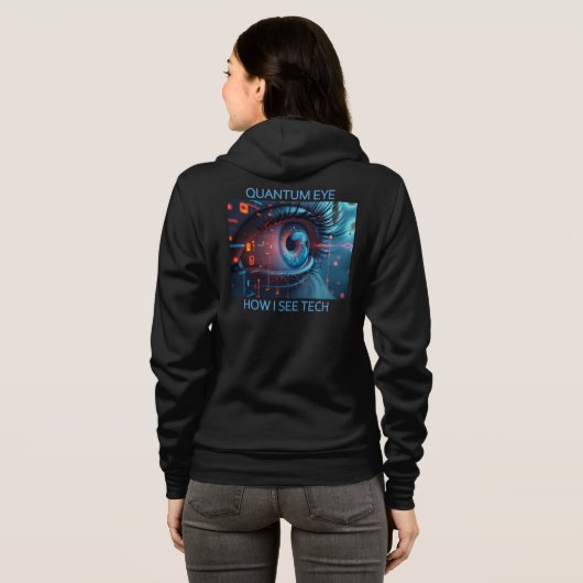 Quantum Eye Tech Frauen Bella schwarzer Hoodie (Schwarz voll)