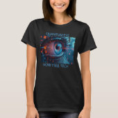 Quantum Eye Tech Frauen schwarzer T - Shirt (Vorderseite)