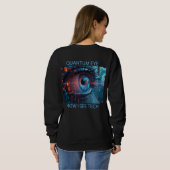 Quantum Eye Tech Frauen schwarzes Sweatshirt Rücke (Schwarz voll)