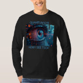 Quantum Eye Tech Herren schwarzes Langarm T-Shirt (Vorderseite)